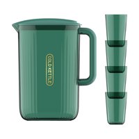 Magideal - Jarra De Agua Y Asa De 2,2 L, Hervidor De , Jarra De Agua Para Jugo, Resistente Al Calor Y Al Frío Con Tapa, Tetera, Jarra De Té Helado Para O Verde Y 4 Copa