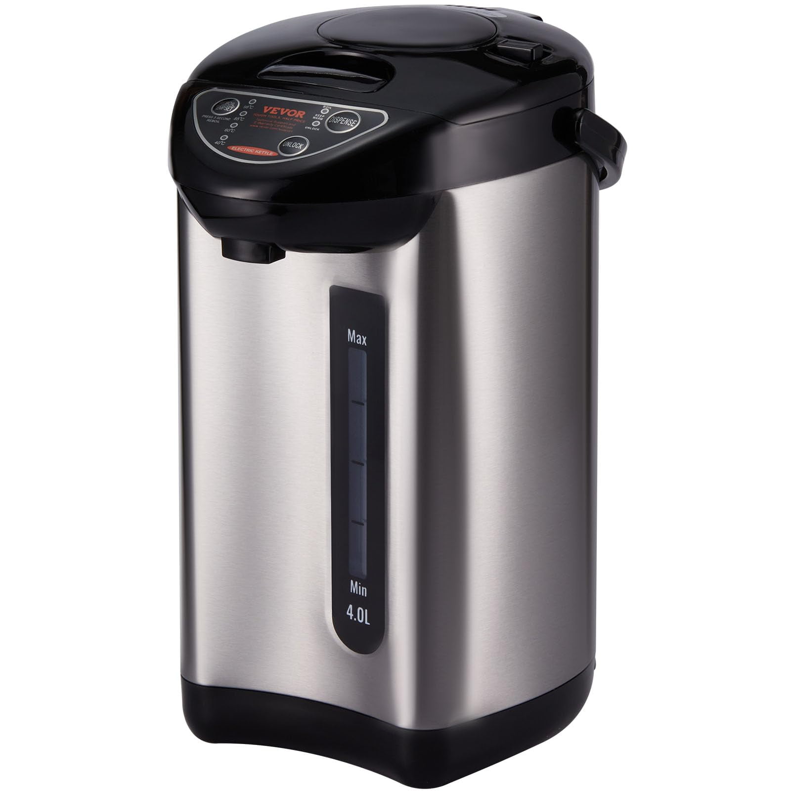 Dispensador De Agua Caliente Vevor 4 L De Acero Inoxidable, 4 Temperaturas