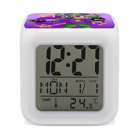 Reloj Despertador Digital LED Chuck E Cheese 7 Colores