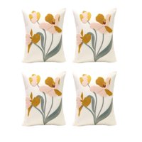 Genérico - Set De 4 Fundas De Cojin Bordadas 45X45Cm Blanco 08