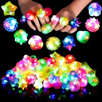Anillos Iluminados Para Fiestas Wellvo Para Halloween, Paquete De 38 Para Niños