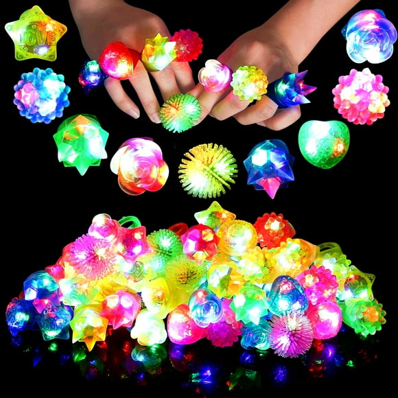 Anillos iluminados para fiestas WELLVO para Halloween, paquete de 38 para niños