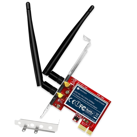 Adaptador de red inalámbrico FebSmart FS-N300 para Windows y Linux