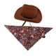 thumbnail image 2 of Sombrero De Vaquero Para Mascotas Universal Funny Western Caps Bandana Para Cumpleaños Vacaciones Vino Tinto M, 2 of 6