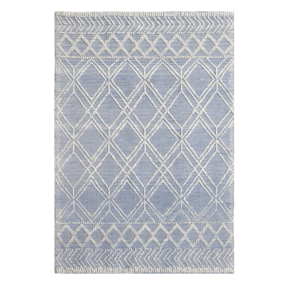 Rug Kas Rugs Chloe 7724, azul y marfil, casual, rectangular, 150 x 210 cm