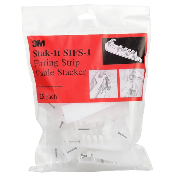 Stacker de Cable 3M Furring Strip SIFS-1 Stak-It Certificado UL (Paquete de 25)