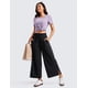 thumbnail image 4 of Pantalones cortos CRZ YOGA, ligeros, de pierna ancha, para mujer, color negro, 4 of 6