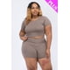 thumbnail image 1 of Conjunto de Top Corto y Shorts de Manga Corta de Talla Grande, 1 of 2