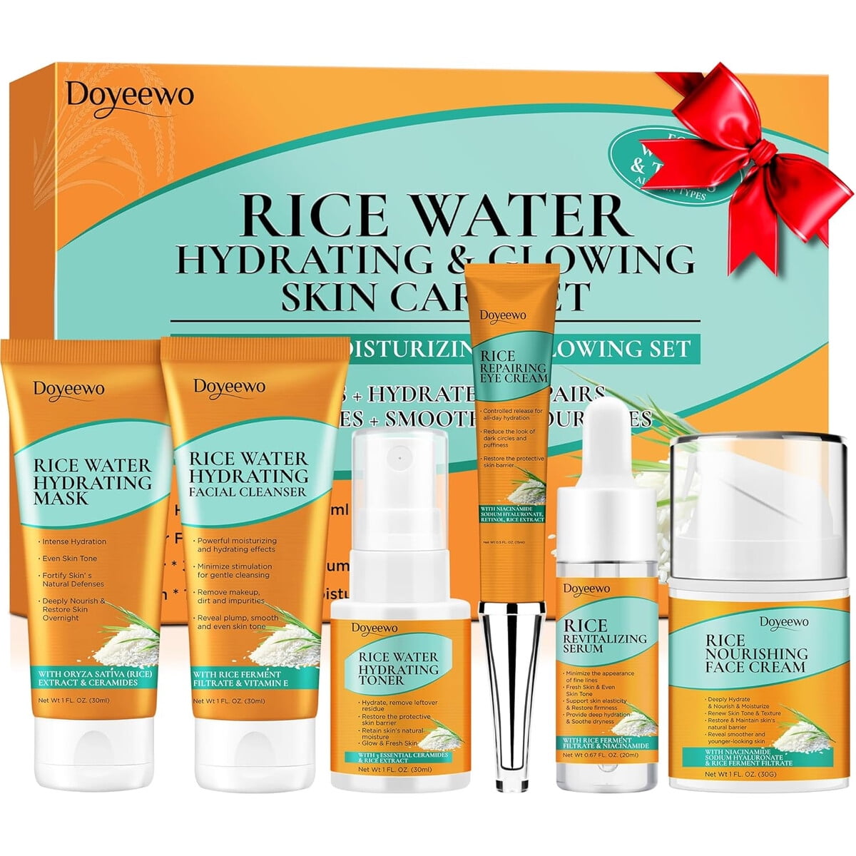 Set Cuidado Facial Doyeewo Rice Water 6pcs Hidratante