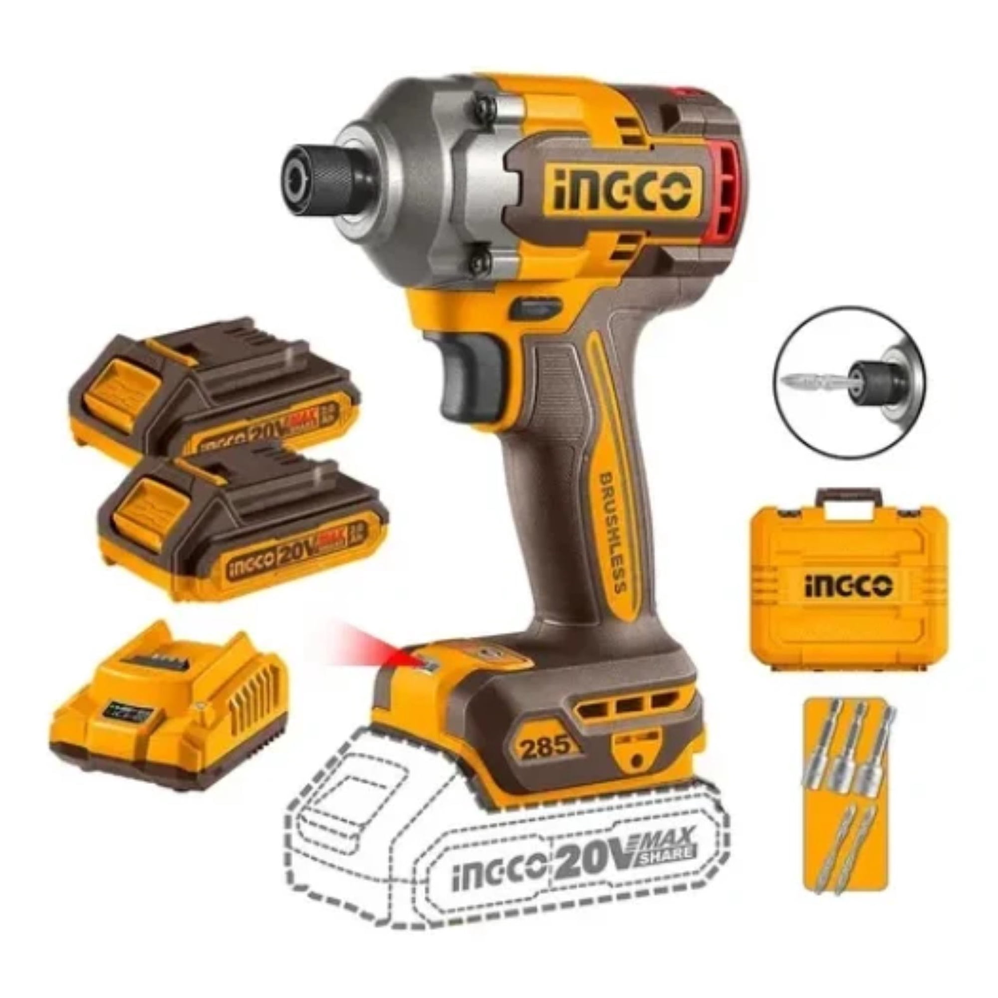 Atorrnillador De Impacto Inalambrico 285nm Ingco