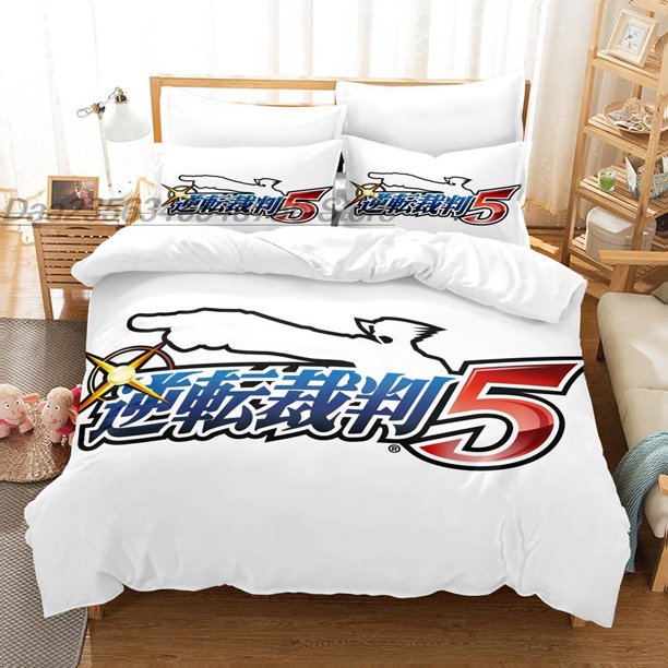 Gyakuten Saiban Bedding Set Single Twin Full Queen King Size Bed Set Aldult Kid Bedroom Duvetcover Sets 3D Print Anime Bed Sheets