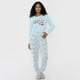 thumbnail image 4 of Pijama Mujer Largo Print Celeste Corona, 4 of 5