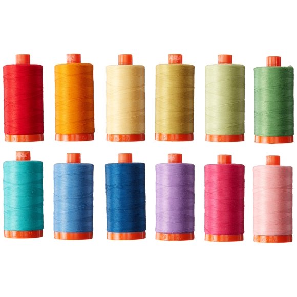 Kit de Hilos Aurifil Christa Quilts 12 Bobinas Peso 50