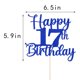 thumbnail image 3 of Decoración para tartas Kaoenla con purpurina para cumpleaños número 17, color azul, 3 of 8