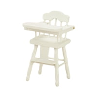 Magideal - Casa De Muñecas Silla Alta De Madera 1/12 Sillas Altas Para Casa De Muñecas Juguete Juego De Simulación Mini Muñeca Modelo De Silla Alta, Para Comedor Blanco