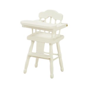 Magideal - Casa De Muñecas Silla Alta De Madera 1/12 Sillas Altas Para Casa De Muñecas Juguete Juego De Simulación Mini Muñeca Modelo De Silla Alta, Para Comedor Blanco
