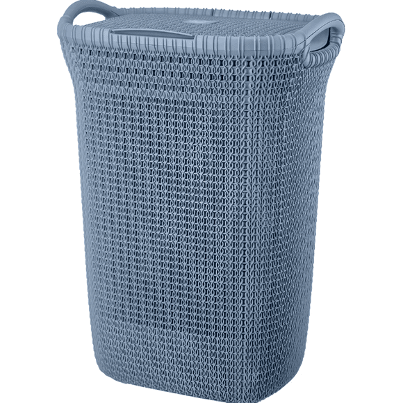Cesto Canasto Para Ropa Khipu 60 Lts Con Tapa Color Azul Acero
