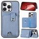 thumbnail image 1 of Funda Billetera Tejida para iPhone 16 Pro Max con Soporte y Tarjetero Azul, 1 of 5