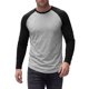 thumbnail image 5 of INSPIRE CHIC Camiseta de Hombre Raglán de Manga Larga Cuello Redondo Casual Camisetas de Béisbol S Gris Claro, 5 of 6