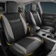 thumbnail image 1 of Fundas de asiento de coche Kingphenix de piel viscoelástica, 2 unidades, color gris, 1 of 9