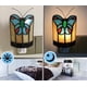 thumbnail image 4 of Luz nocturna HUIMEIJU Tiffany con diseño de mariposa de vidrio 120 V, 4 of 4