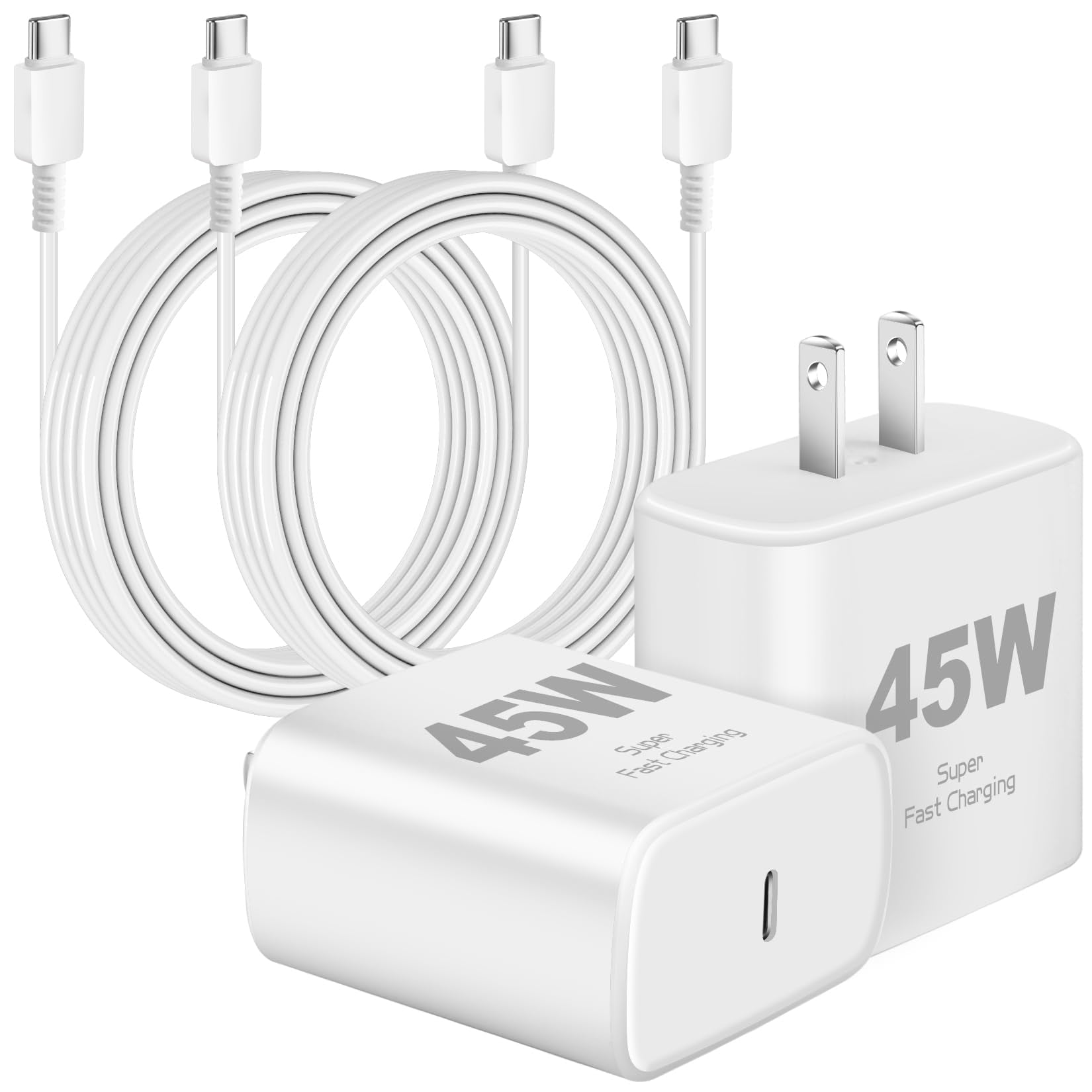 Adaptador De Carga Speedscope 45w Rápido Usb-c Paquete De 2 Con Cable De 3m