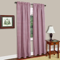 Panel De Cortina Para Ventana Achim Buffalo Check 107 X 160 Cm, Color Burdeos