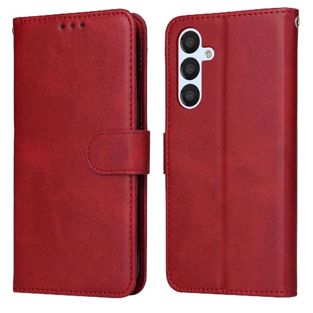 Funda Billetera para Samsung Galaxy A54 5G con Porta Tarjetas y Soporte Ajustable Rojo