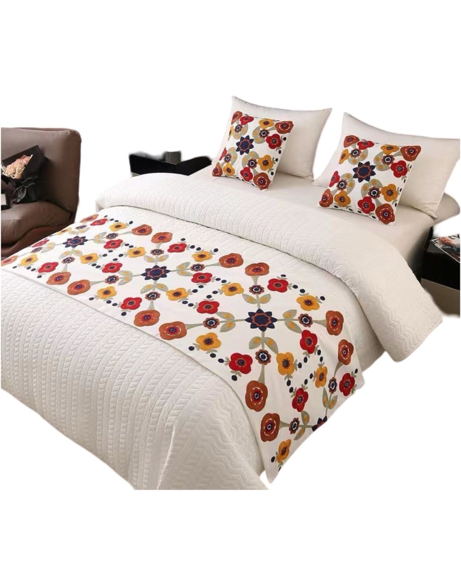 Genérico - Piecera Bordada Decorativa - Sin Fundas De Cojín D10