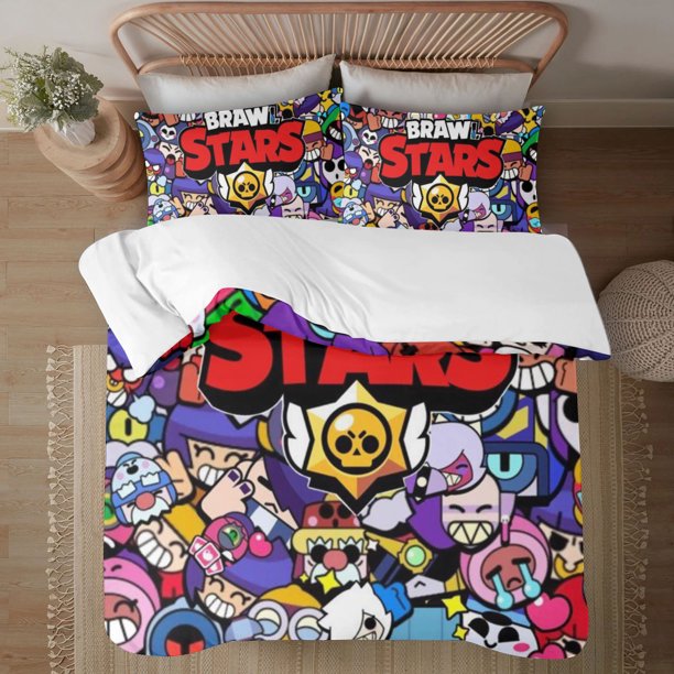 brawl stars Soft 3D Printed Duvet Cover Bedding Set with Comforter Cover 3 Piece Set
