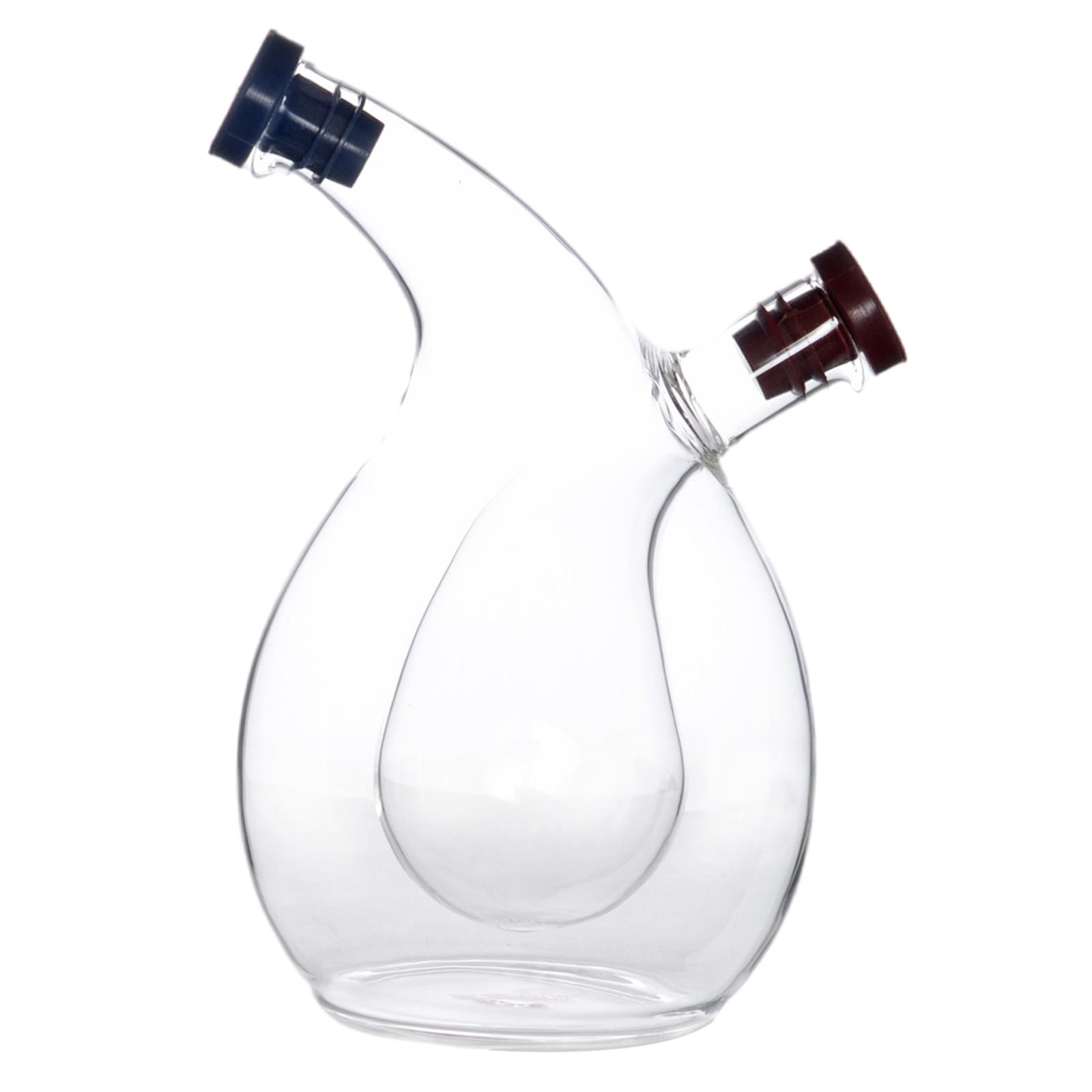 Bothyi - Vinagrera Transparente 2 En 1 Con Compartimentos Separados, Accesorio De Vidrio Artesanal