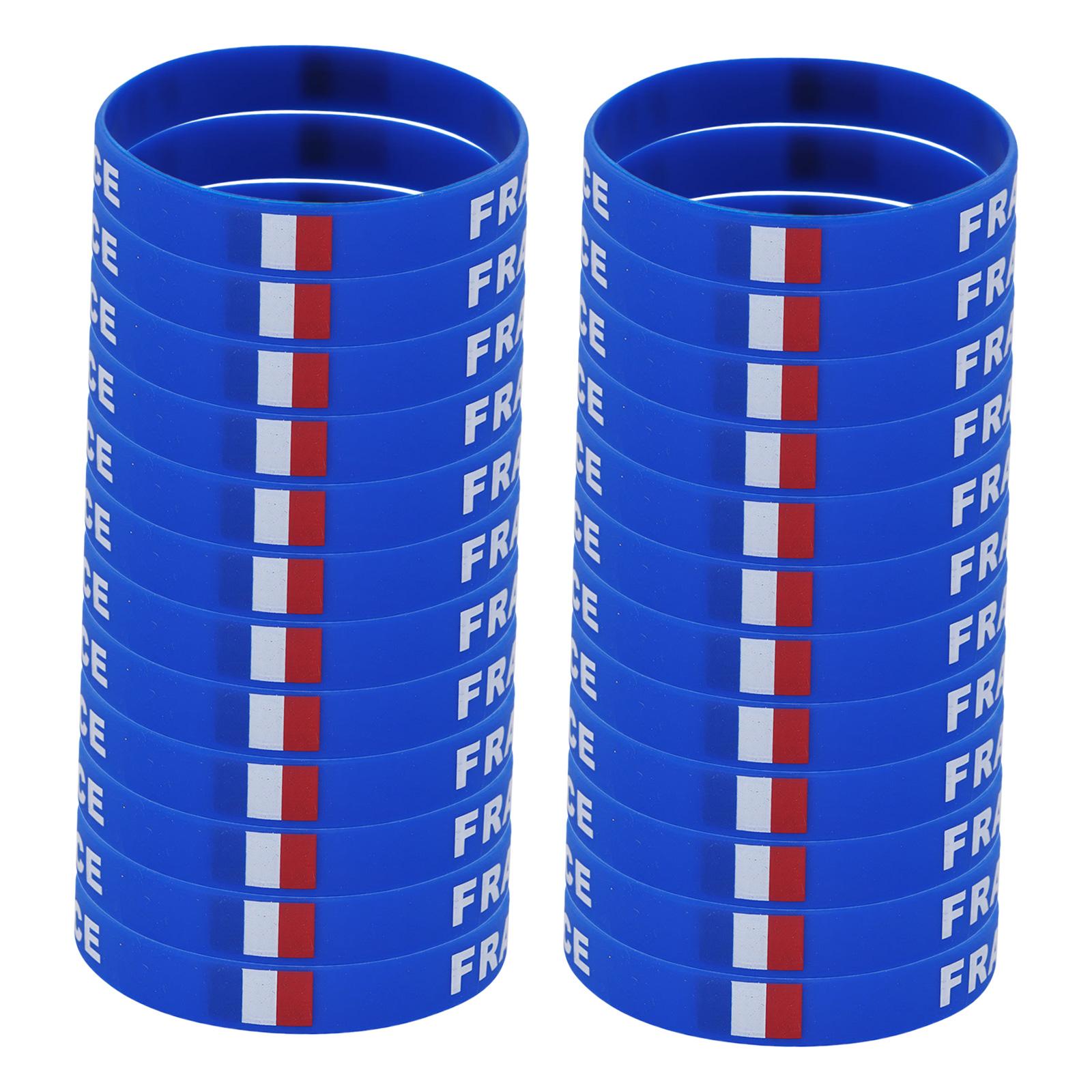 Ioensy - 24X Pulseras Con Bandera Pulseras Patrióticas Para Eventos Deportivos Patrióticos Favor De Fiesta Francia