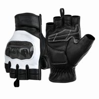 Guantes De Cuero Medio Dedo Para Motociclismo Motowolf 0334B