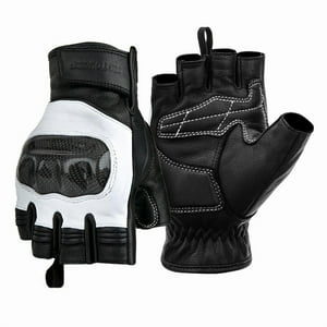 Guantes De Cuero Medio Dedo Para Motociclismo Motowolf 0334B