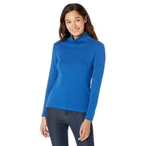 Jersey Tommy Hilfiger Para Mujer, Cuello Alto, Manga Larga, Azul