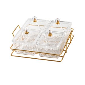 Magideal - Cuencos Para Servir, Recipiente Nórdico Para Almacenamiento De Alimentos Y Tapas, Tarro Para Condimentos, Bandeja Para Servir Frutas Y Nueces Para Sal Claro