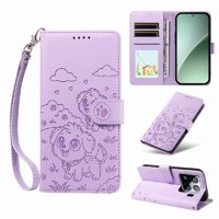 Funda Billetera Foxdock Compatible Con Xiaomi 15 Pro, Diseño Perrito Tierno, Ranuras Para Tarjetas Y Soporte Plegable