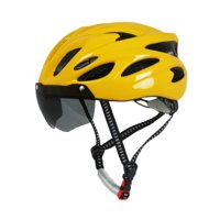 Magideal - Casco De Bicicleta Para Adultos Con Gafas Protectoras, Accesorio Para Deportes Al Aire Libre, Casco De Bicicleta Con Circunferencia De Cabeza De 54-62 Amarillo