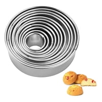 Pasteleriuscl - 14 Moldes Galletas Circulo Molde De Galleta Cortador Galleta Plateado