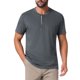 thumbnail image 5 of INSPIRE CHIC Camisetas Henley para Hombre Verano Casual de Manga Corta con Botones Básico 2XL Gris Oscuro, 5 of 6