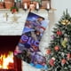 thumbnail image 1 of Elio Tema: Calcetines de Navidad, fino lino blanco para colgar en escaleras y chimenea, decoración navideña para el hogar, regalo de Navidad. 45cm × 32cm, 1 of 5