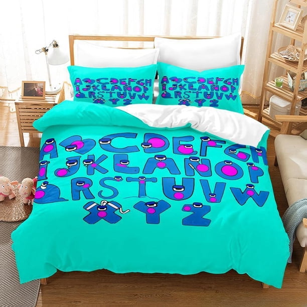 New 26 Alphabet Lore Bedding Set Cartoon Anime three-piece set Adult Kid Bedroom Duvet cover Sets Enlightenment Kawaii Bed Sheets