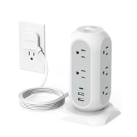 Regleta En Torre Tessan Con 11 Tomas Y 3 Usb (1 Usb C) 1625W/13A