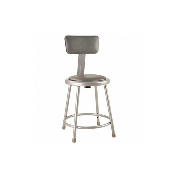 Taburete de Oficina National Public Seating Vinil Acero Gris 18 pulgadas