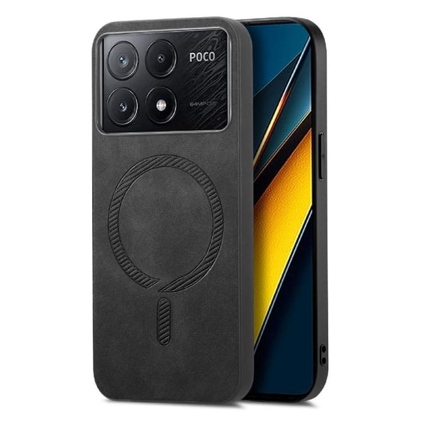Magnetic Slim Case for Xiaomi Poco X6 Pro 5G with Camera Guard & Anti-Scratch Back Black