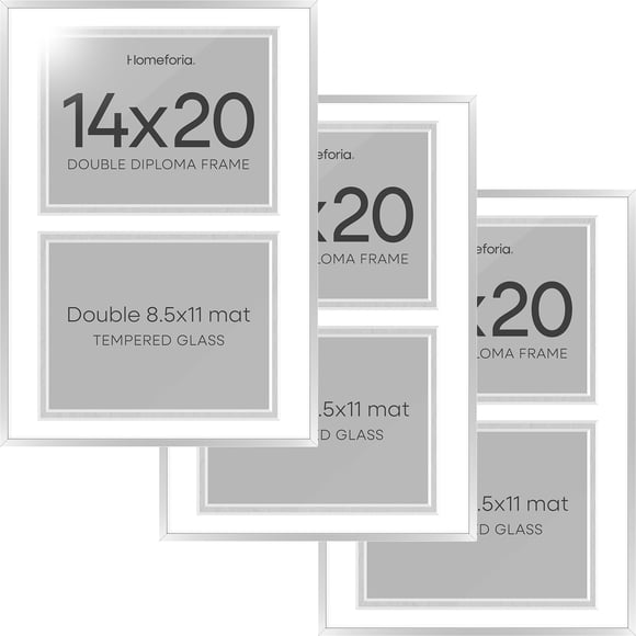Set de 3 marcos para certificados Homeforia 36 x 51 cm doble plata