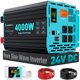 thumbnail image 1 of Inversor de corriente LANDERPOW de 4000 W, 24 V CC a 120 V CA, onda sinusoidal pura, 1 of 8
