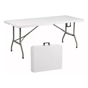 Center Web - Mesa Plegable Camping 180 X 75 Cms Portátil Color Blanco
