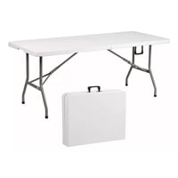 Center Web - Mesa Plegable Camping 180 X 75 Cms Portátil Color Blanco