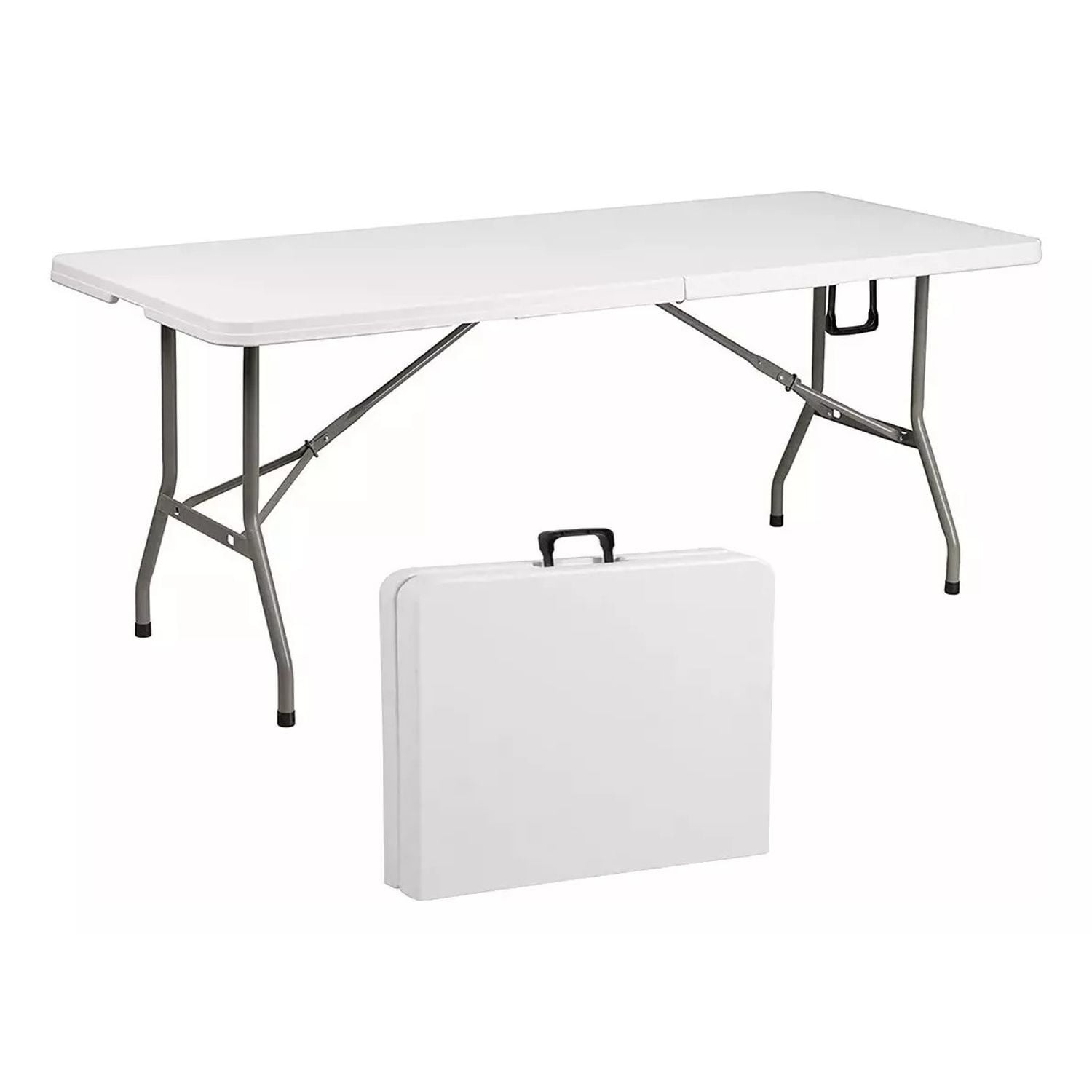 Center Web - Mesa Plegable Camping 180 X 75 Cms Portátil Color Blanco
